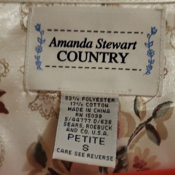 Amanda Stewart country PJ Floral Top New - Picture 2 of 8